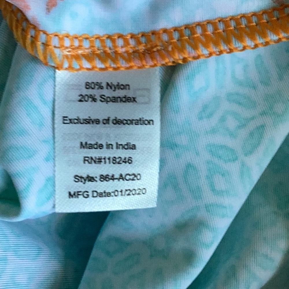 Cabana Life Aqua Citrus Off the Shoulder Pom Pom Dress Medium - Picture 10 of 11